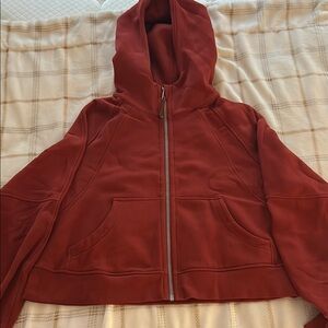 red/maroonish lululemon full zip scuba, good condition, size s/m